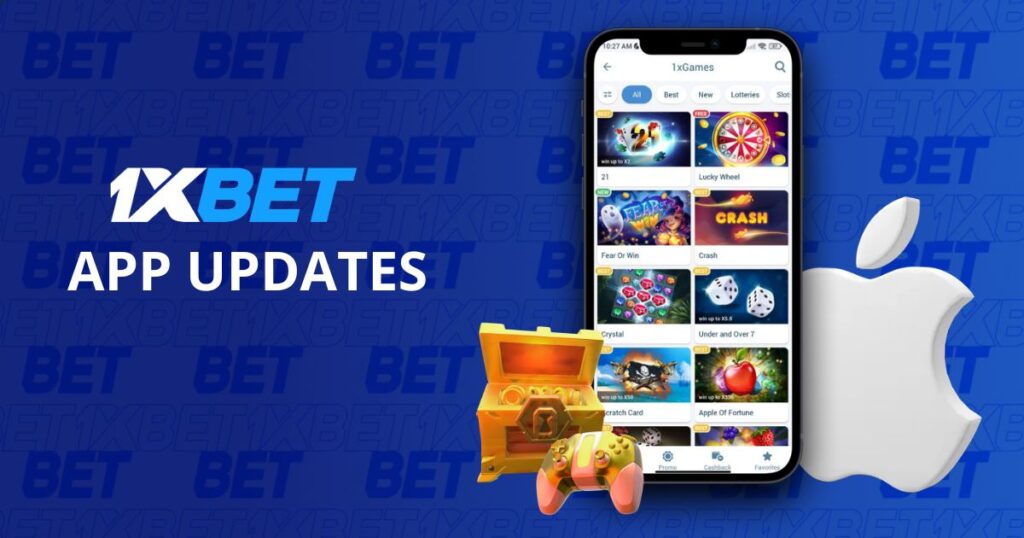 1xBet app updates on an iPhone